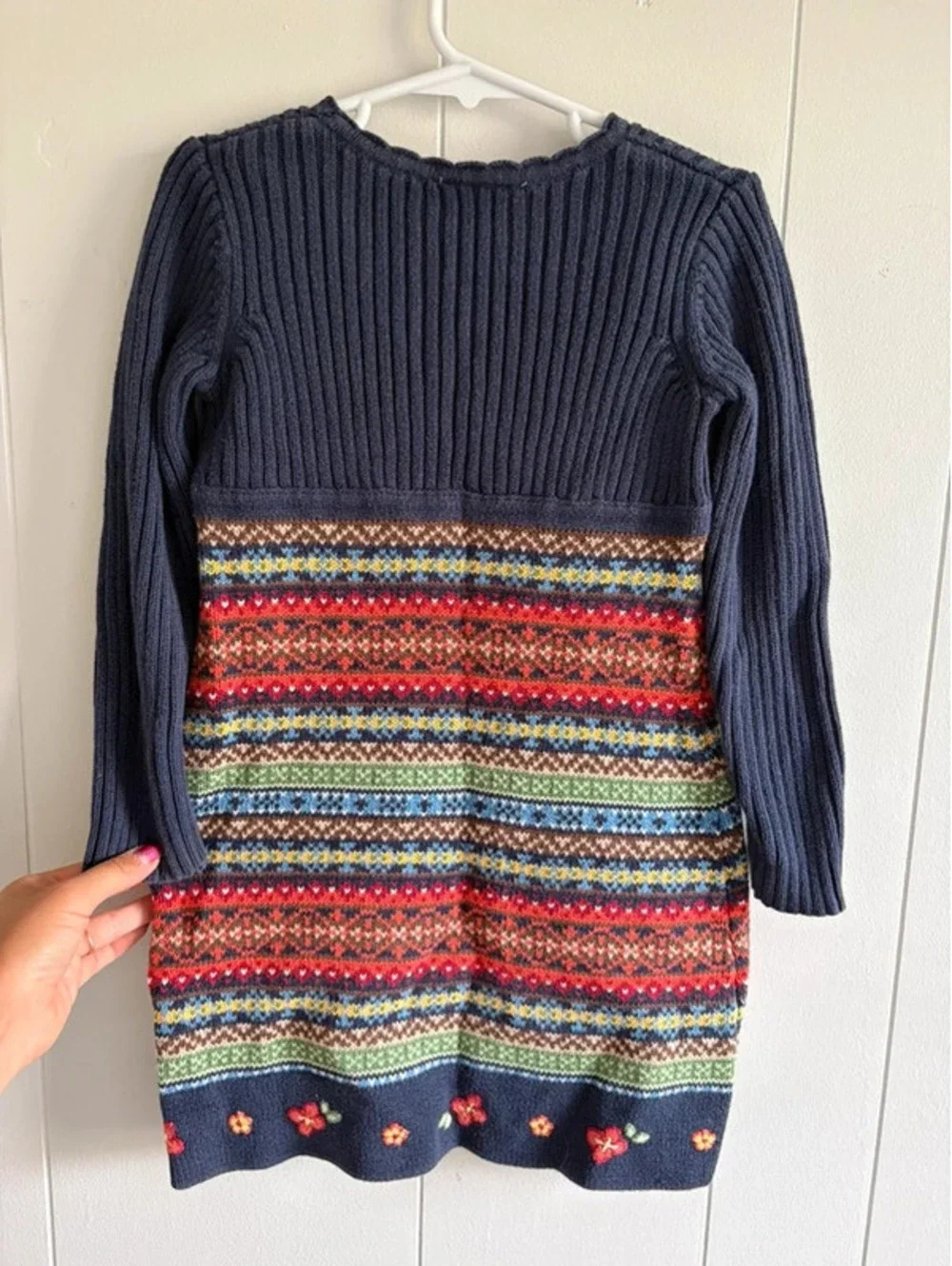 Vintage Knit Girl Hanna Andersson Long Sleeve Dress size 100 or 4/5